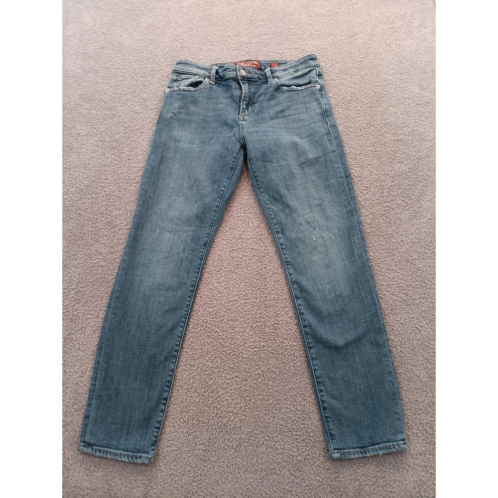 Lucky Brand Women's Jeans Size 6/28 Medium Wash Skinny Denim Distressed USA Made